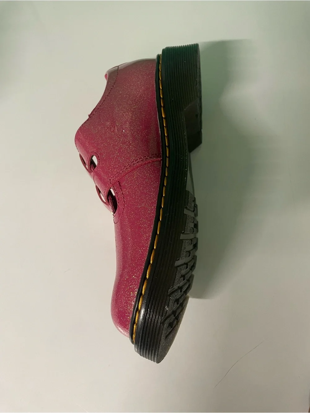 Dr. Martens Kids' Glitter Fuchsia Double-Buckle Mary Jane